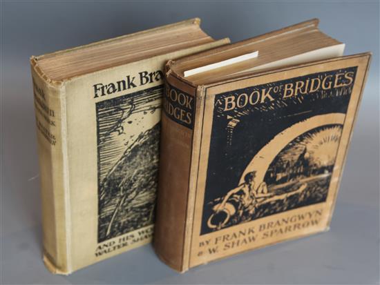 Sparrow, Walter Shaw - Frank Brangwyn and his work, quarto cloth, London 1910 and a Book of Bridges, quarto,